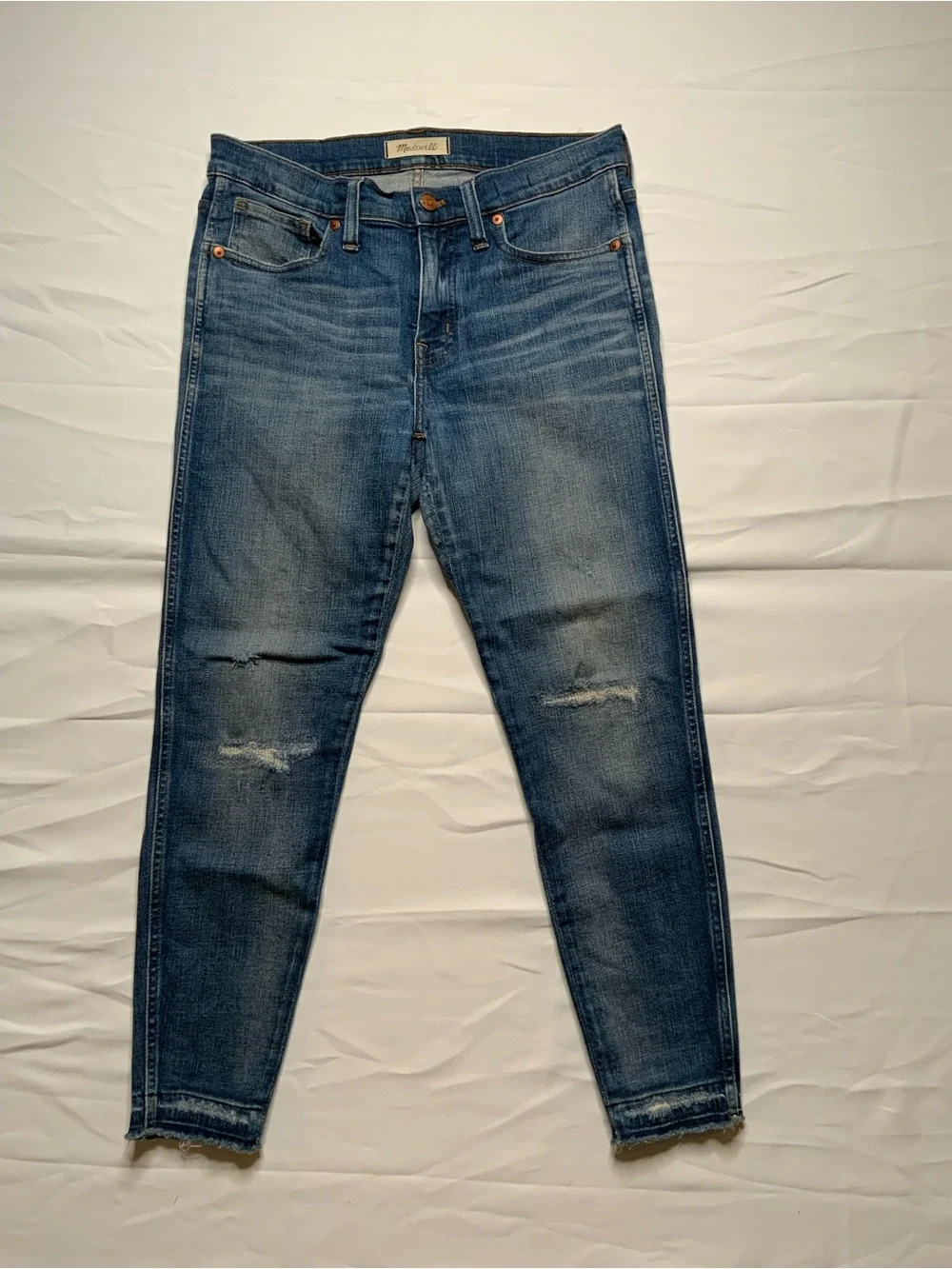 Madewell Jeans Lot of 2 Size 29 Petite High Rise Skinny Curvy Distressed Denim